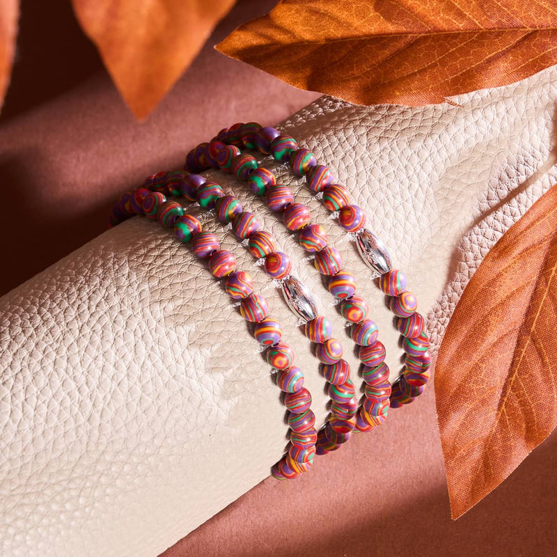 Arc-en-ciel | Argent | Enveloppement de pierres précieuses turquoises dorées