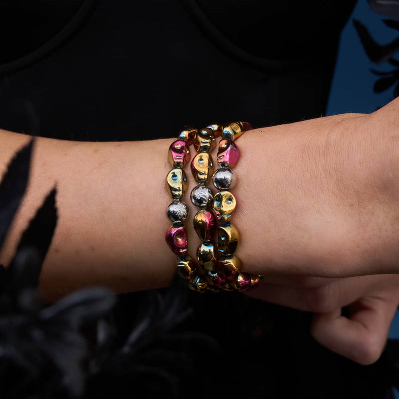 Bracelet Faucheuse brûlée | Crâne