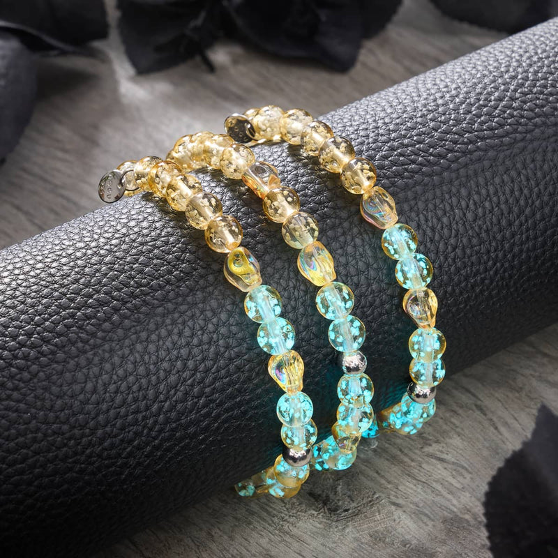 Sunset Spectre | Bracelet en argent sterling 925 avec tête de mort en verre Firefly