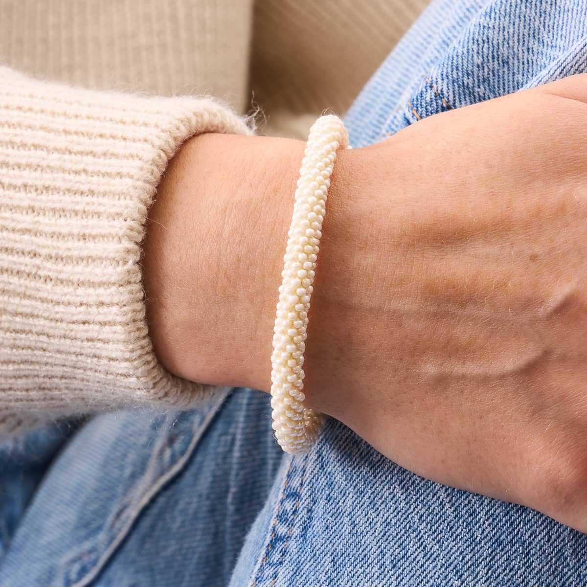 Faisceau lumineux | Bracelet en perles de verre de l'Himalaya