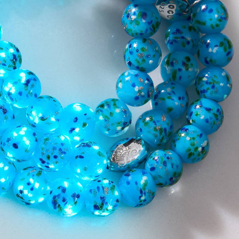 Blue Juniper | .925 Sterling Silver | Firefly Glass Bracelet