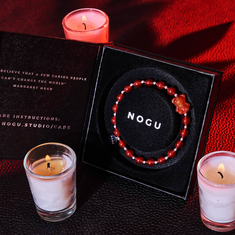 Orange sanguine | Bracelet Gemmy Bear | Cornaline x Argent