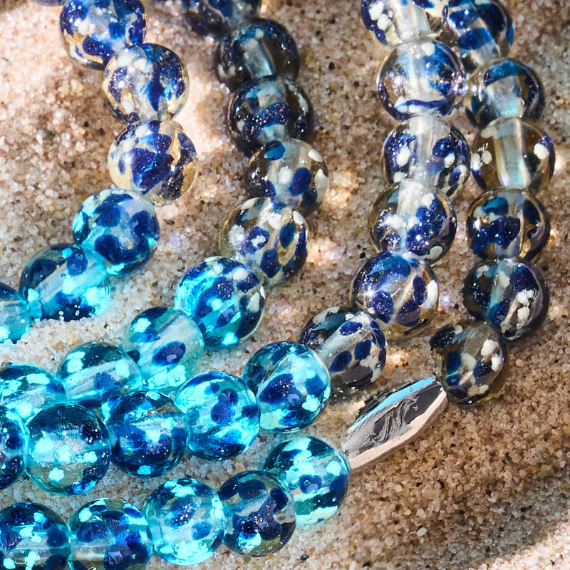 Indigo Dunes | Argent sterling 925 | Enveloppe en verre Firefly