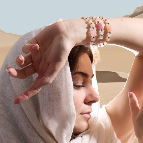 Sahara | Bracelet Gemmy Bear | Cornaline pêche x argent