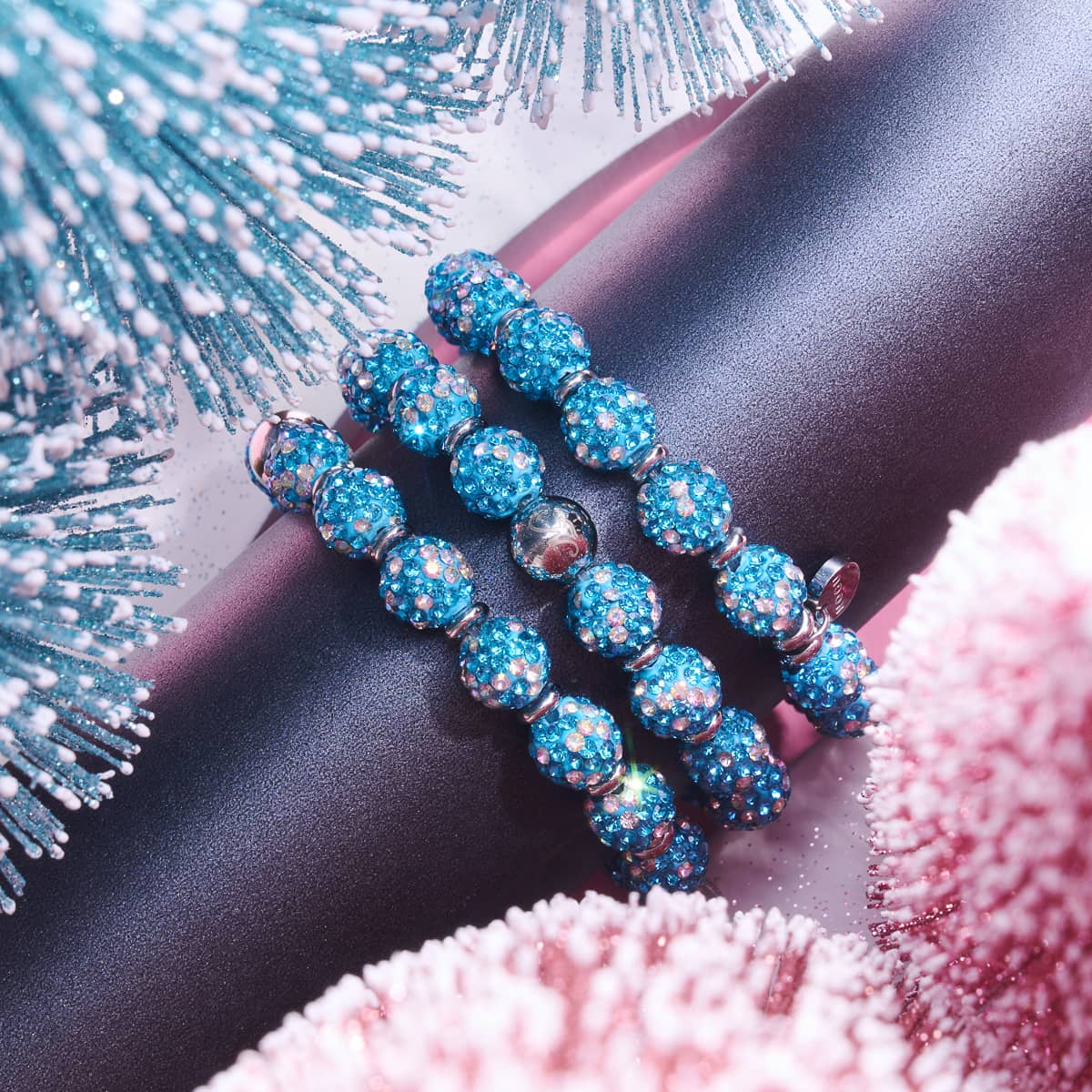 Bracelet Kikiballa en cristal de luxe avec confettis turquoise