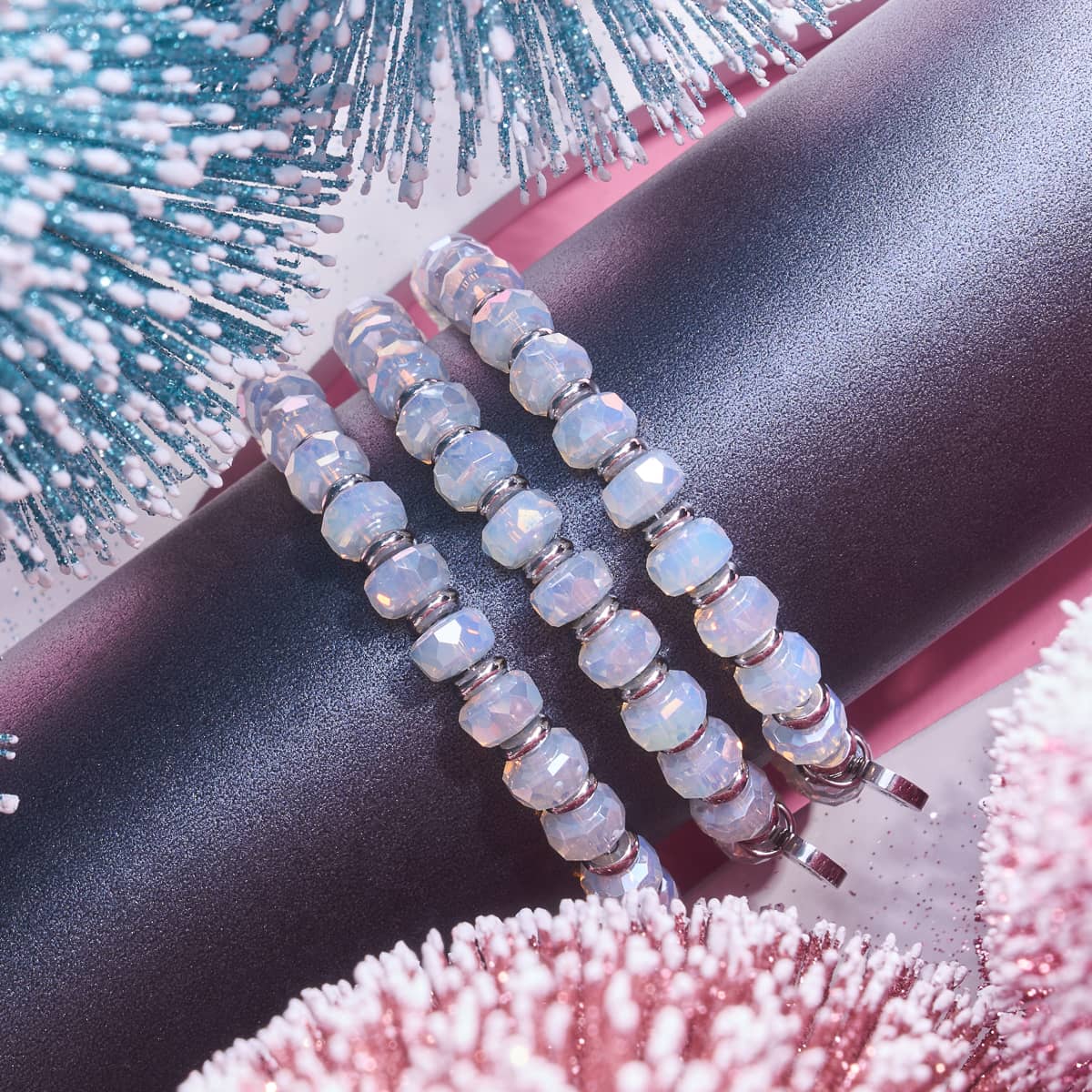 Bracelet en cristal à facettes rayonnantes | Givre au clair de lune