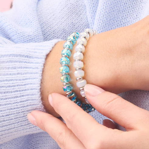 Bracelet en cristal à facettes rayonnantes | Givre au clair de lune