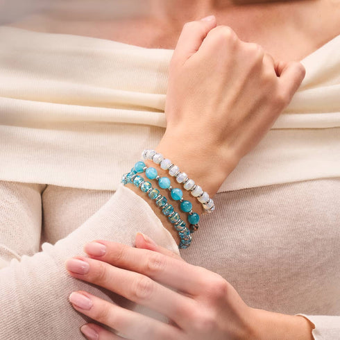 Bracelet en cristal à facettes rayonnantes | Givre au clair de lune