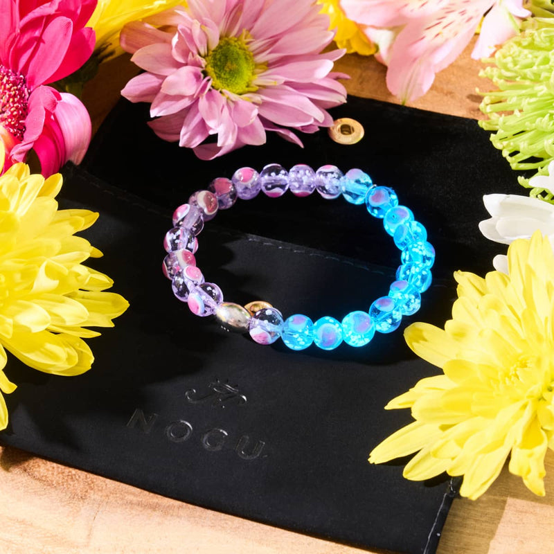 Bracelet Love en verre Firefly en argent sterling 925 violet x rose