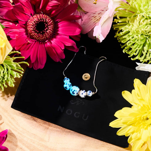 Starlit Waves | Collier avec fermoir infini en verre Firefly en argent sterling 925