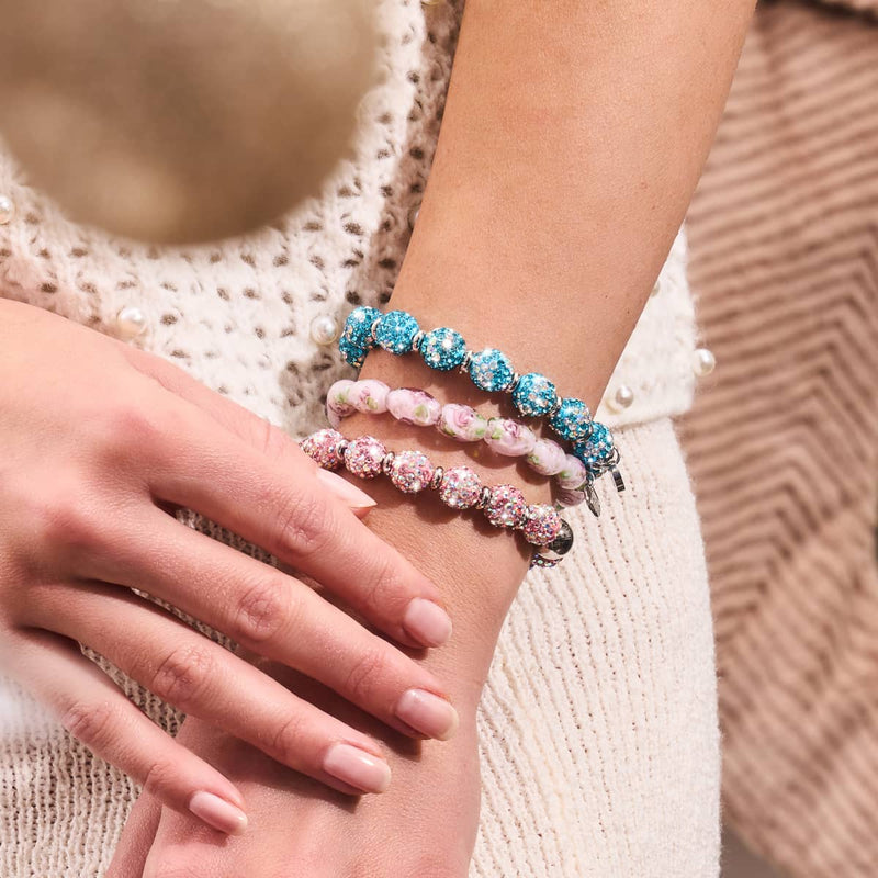 Bracelet Kikiballa en cristal de luxe avec confettis turquoise