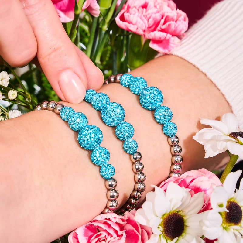 Bracelet Kikiballa en cascade de cristal bleu Fidji