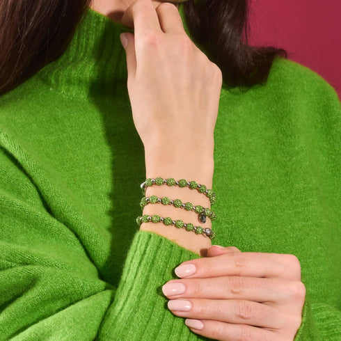 Bracelet Kikiballa en cristal vert palmier