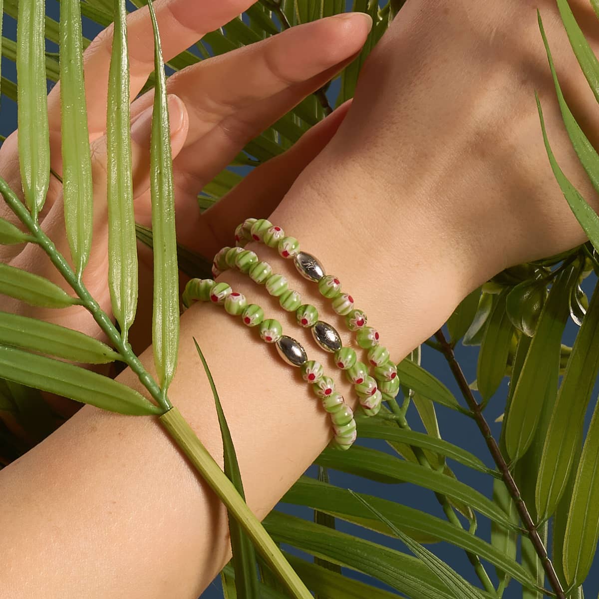 Sauge de Sicile | Argent sterling 925 | Bracelet Millefiori