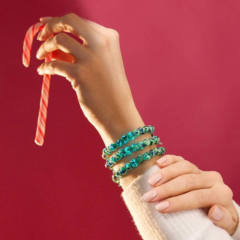 Menthe bleue | Argent sterling 925 | Bracelet en verre Firefly