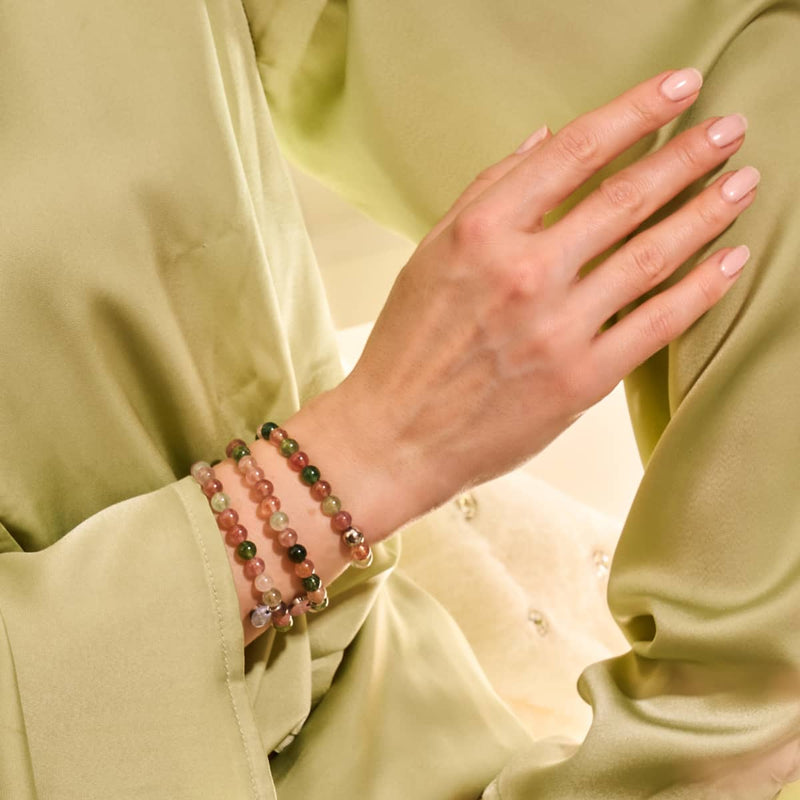 Reindeer Quartz | Silver | Healing Gemstone Bead Bracelet