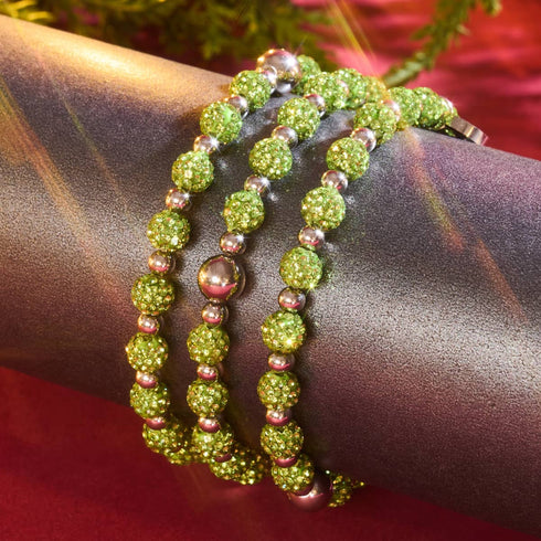 Bracelet Kikiballa en cristal vert palmier