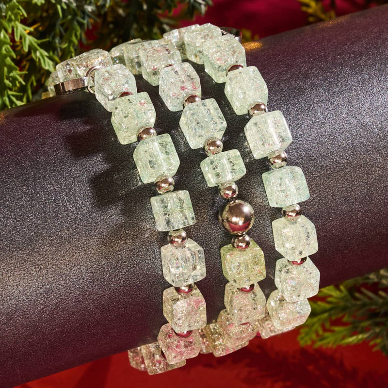 Matcha glacé | Verre pailleté | Bracelet en sucre