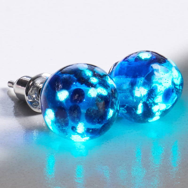 Boucles d'oreilles à tige en verre Firefly en argent sterling 925 et topaze