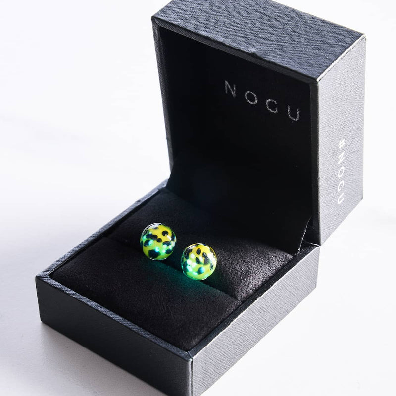 Boucles d'oreilles à tige en verre Firefly | Argent sterling 925 | Limoncello bleu