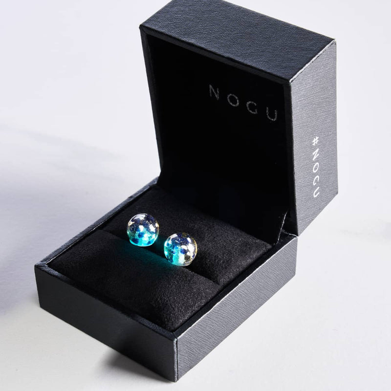 Boucles d'oreilles à tige en verre Firefly | Argent sterling 925 | Flamme en grès