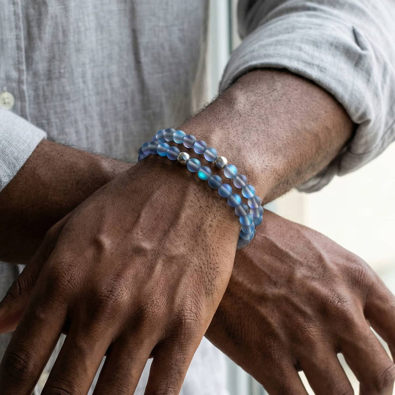Grey | Silver | Mermaid Glass Bead Bracelet