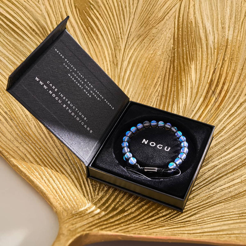 Gris | Argent | Bracelet Verre Double Sirène