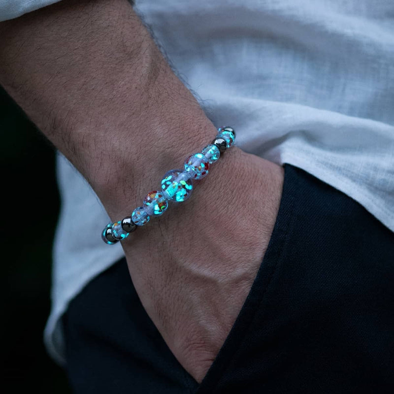 Purple Firefly Glass Confetti Bracelet