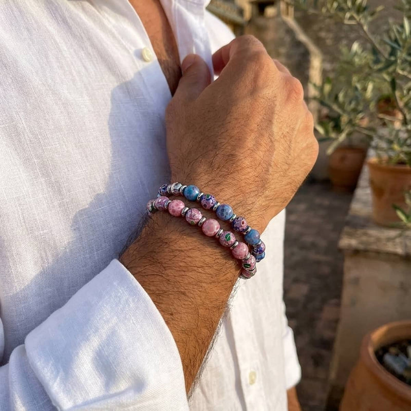 Amara Bloom Enamel x Silver Bracelet 2 Set