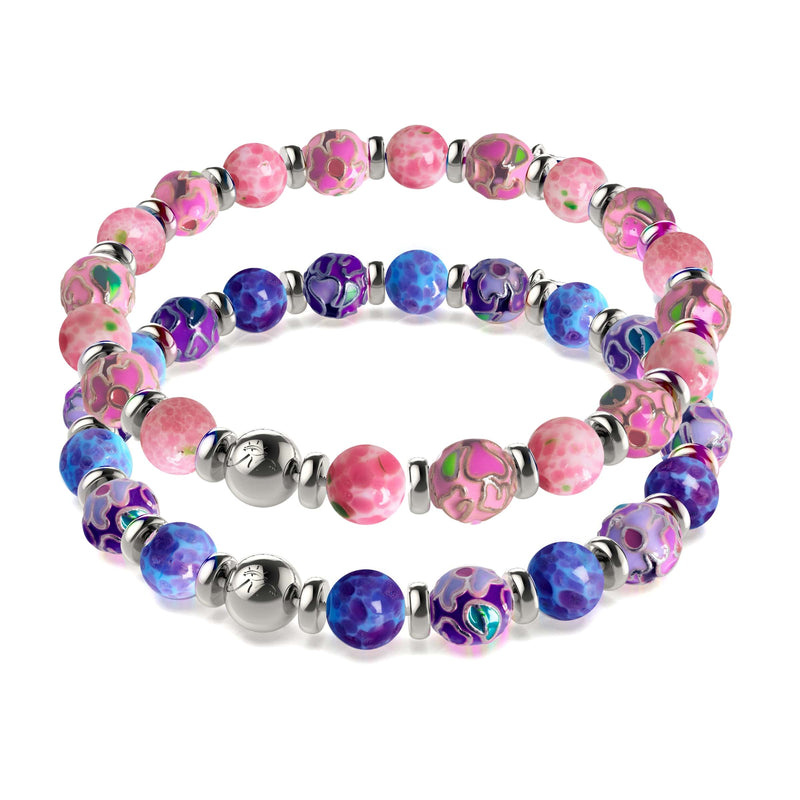 Amara Bloom Enamel x Silver Bracelet 2 Set
