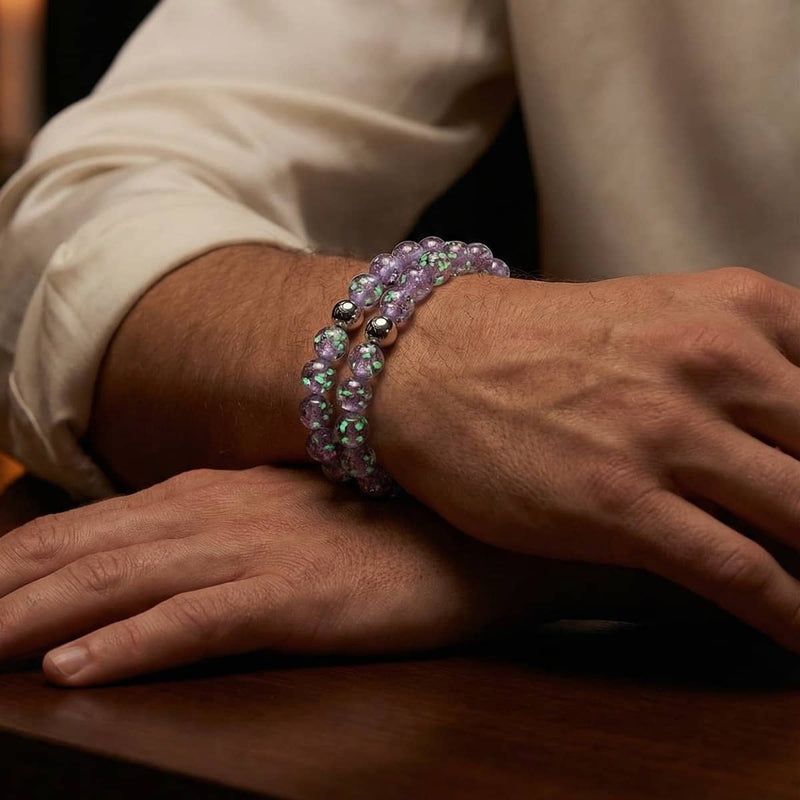 Lilac | .925 Sterling Silver | Firefly Glass Bracelet