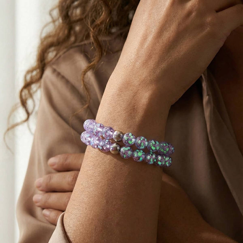 Lilac | .925 Sterling Silver | Firefly Glass Bracelet