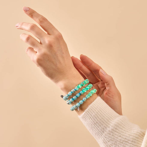 Céruléen | Argent sterling .925 | Bracelet Verre Luciole