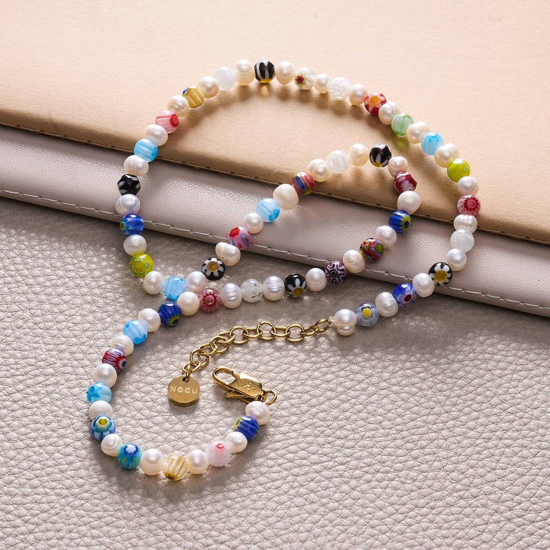 Flowers & Pearls | Millefiori Necklace