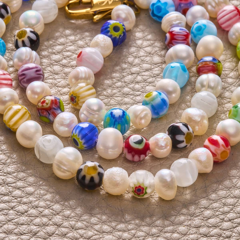 Flowers & Pearls | Millefiori Necklace
