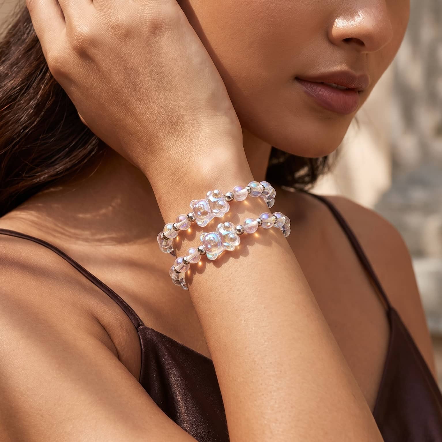 Cristal Licorne | Argent | Bracelet Ours Scintillant