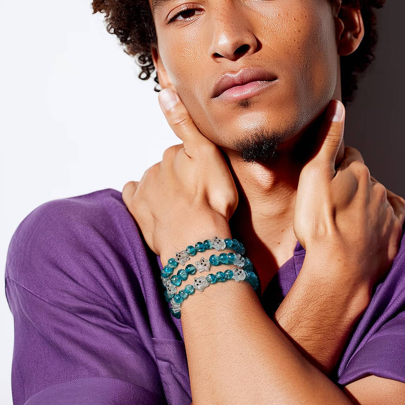 Bracelet fantôme Teal Phantom | Argent | Verre Firefly