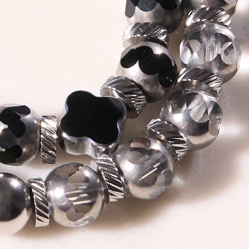 Black | Chrome Clover Bracelet