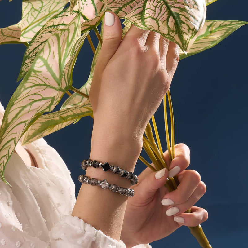 Chrome Clover Bracelet 2 Set