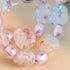 Pink Peony Firefly Glass Bloom & Silver Foil Bracelet
