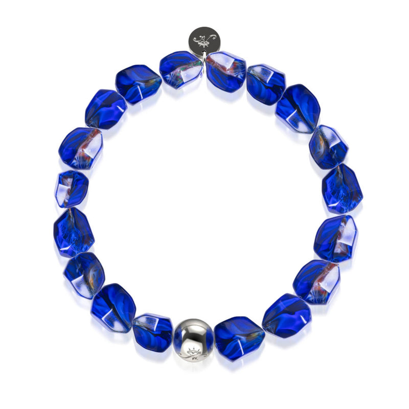 Sapphire Gem Glass Bracelet 2-Set