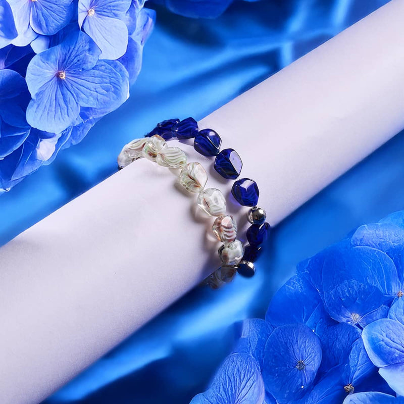 Sapphire Gem Glass Bracelet 2-Set
