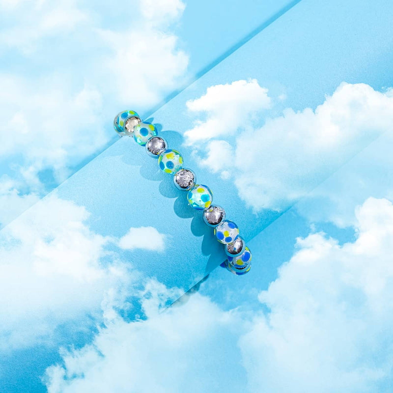 Lemon Sky Firefly Glass Polka Dot Bracelet