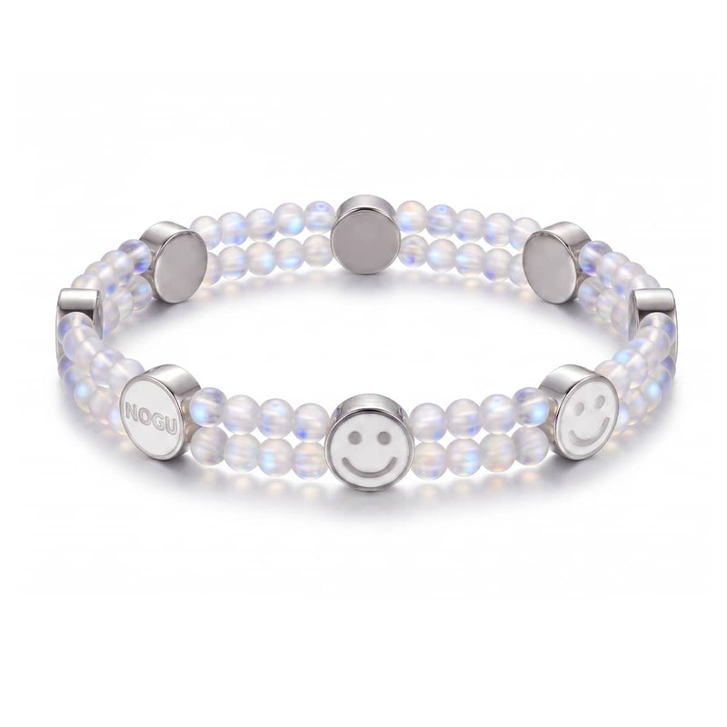 Rainbow White Mermaid Glass x White Luminous Enamel | Smile Bracelet
