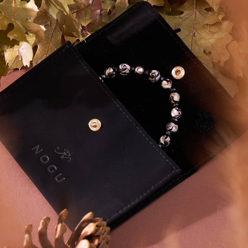 Midnight Shimmer | Firefly Glass x Black Crystal Swirl Bracelet