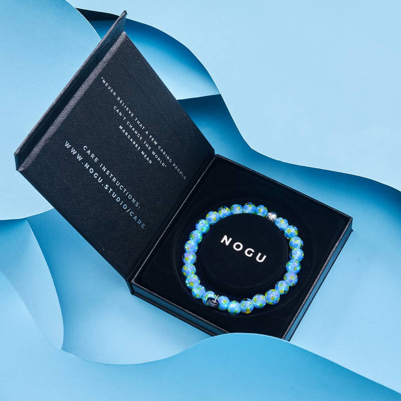 Blue Splash | Firefly Glass Polka Dot Bracelet