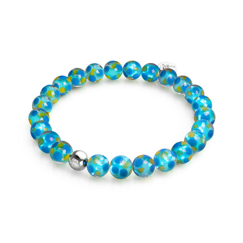 Blue Splash | Firefly Glass Polka Dot Bracelet