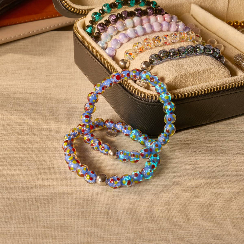Blueberry Pop | Firefly Glass Polka Dot Bracelet