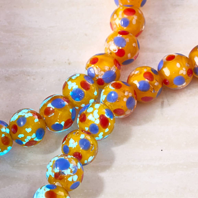 Clementine Splash | Firefly Glass Polka Dot Bracelet