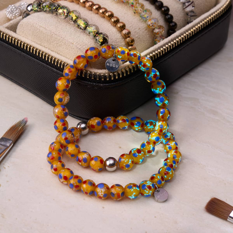 Clementine Splash | Firefly Glass Polka Dot Bracelet